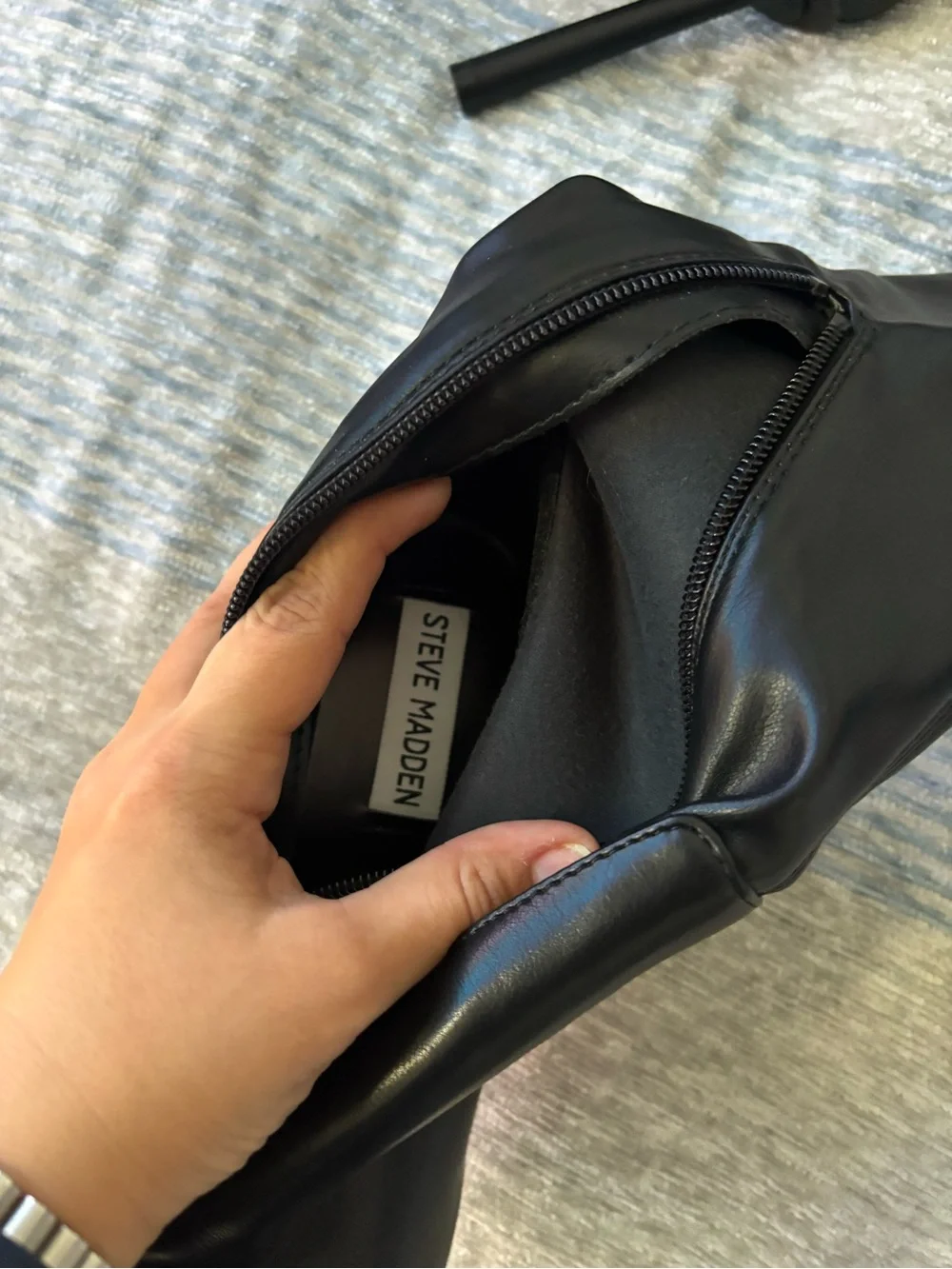Steve Madden Black Over-the-Knee Pointed Stiletto Boots